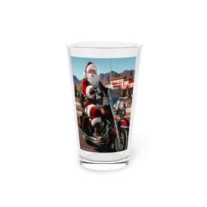 Santa Biker Pint Glass
