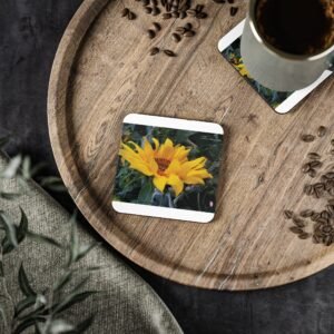 Radiant Upward - Facing Sunflower Coaster * Nature's Golden Glow