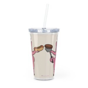 Pinky's Party Tumbler-20oz Plastic Cup with Lid and Straw