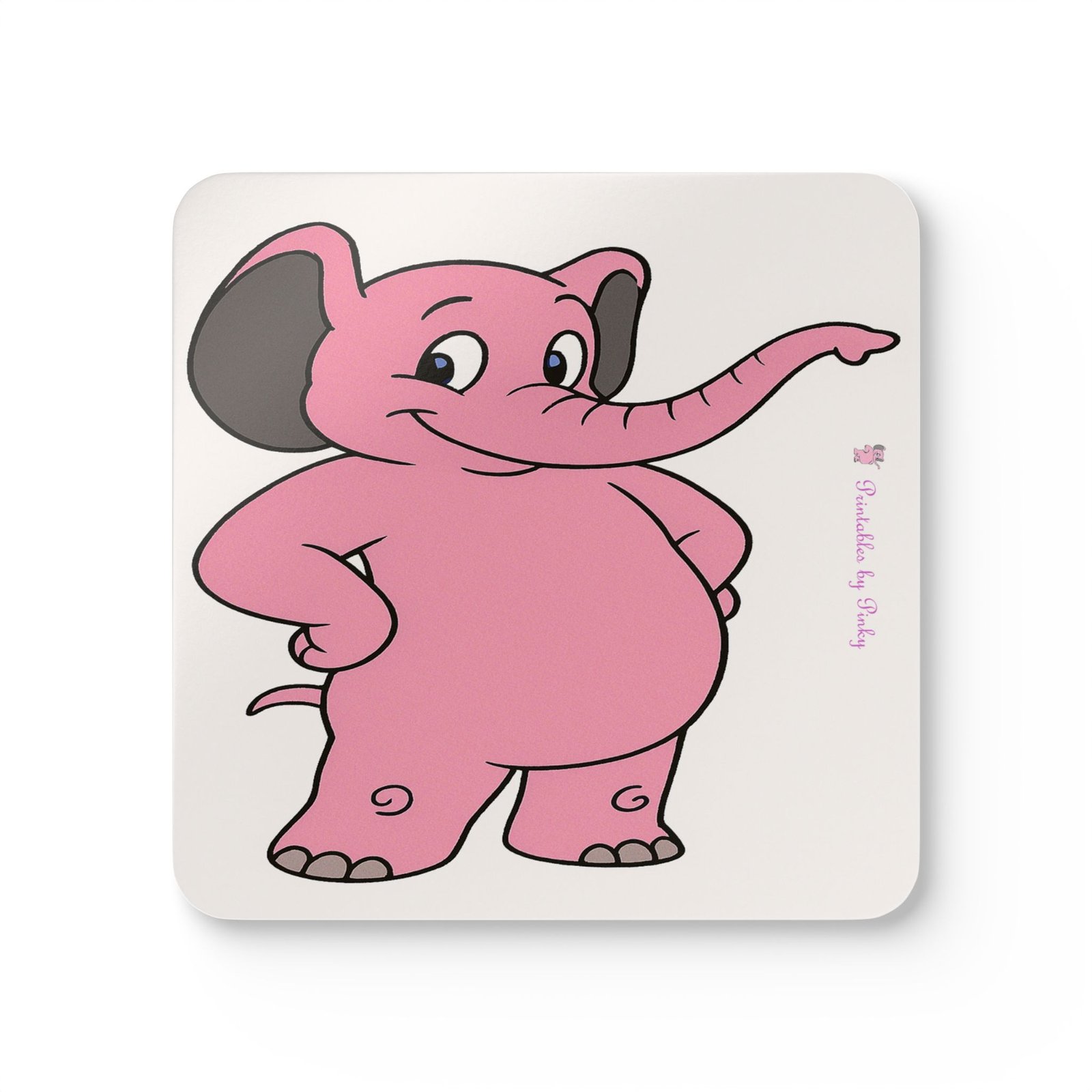 Pinky's Here! Enjoy the Coaster Set Fun Decor with a Whimsical Twist Corkwood Coaster Set - Image 2