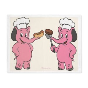 Pinky the Elephant Placemat   18x14 Cotton Table Mat with Original Artwork