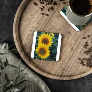 Double Bloom Sunflower Coaster - Vibrant & Elegant