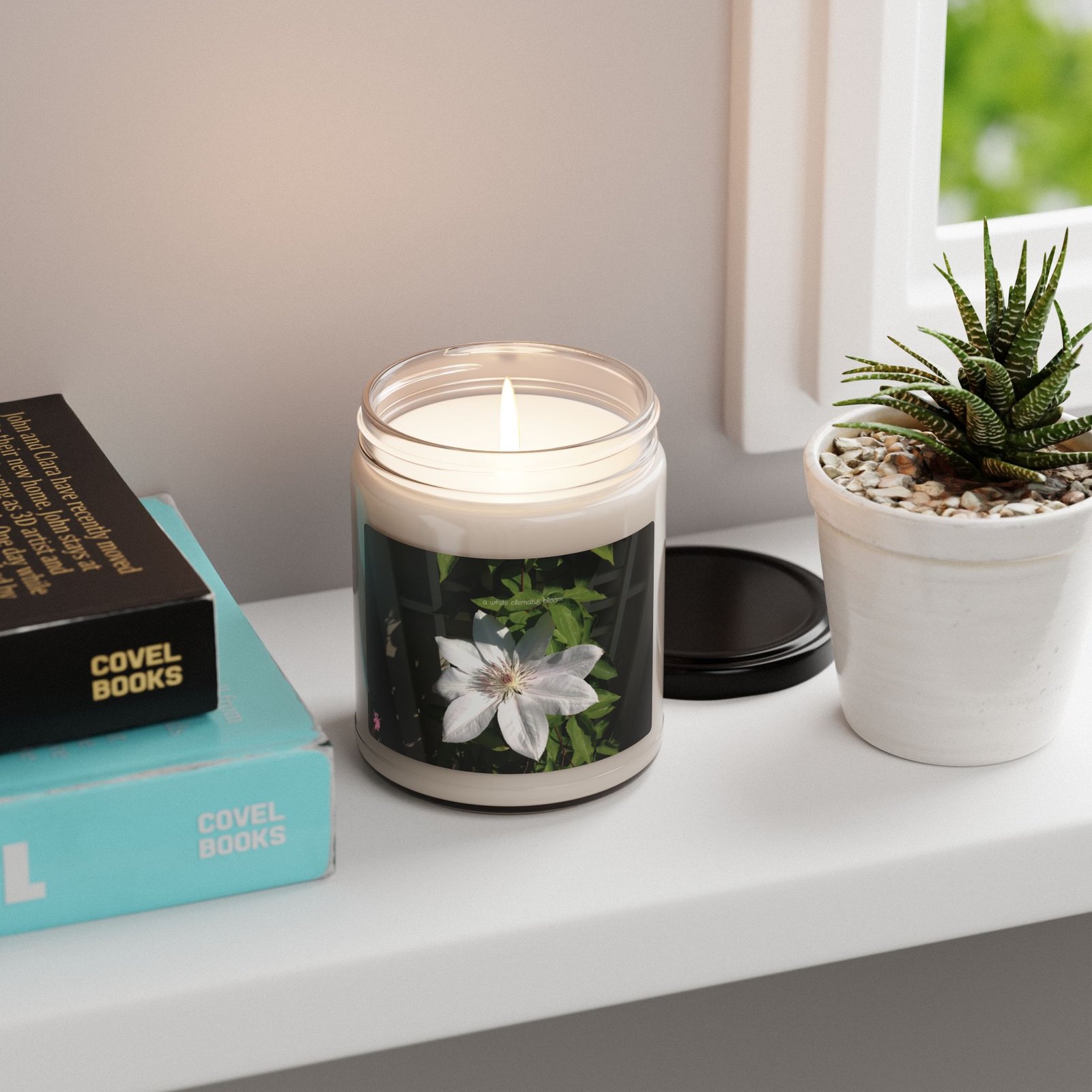 White Clematis Candle - Image 4