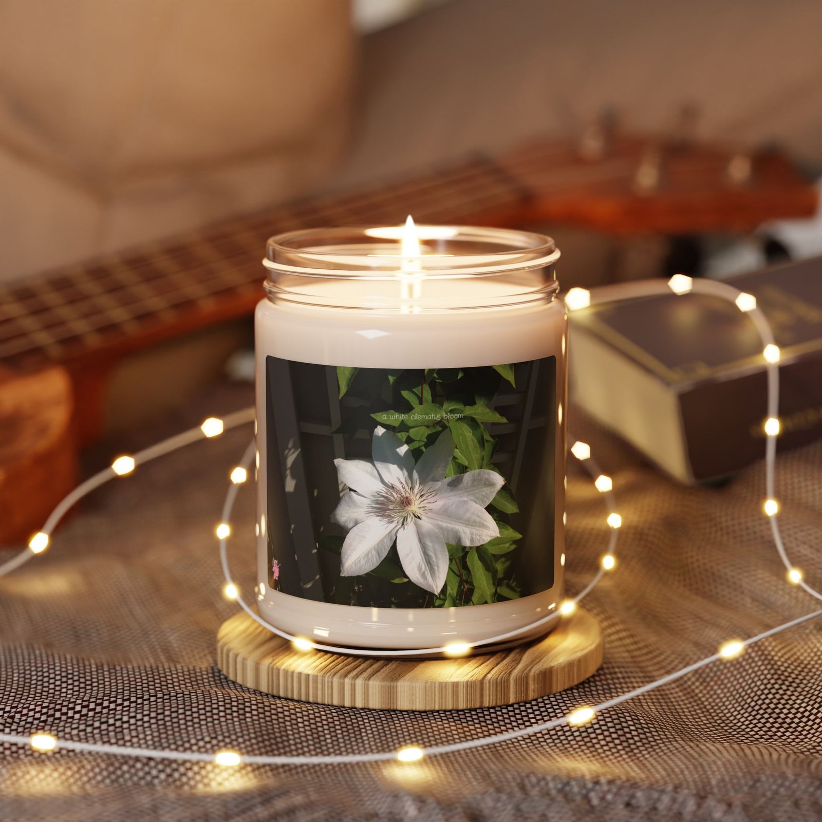 White Clematis Candle