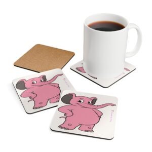 Pinky's Here!   Enjoy the Coaster Set   Fun Decor with a Whimsical Twist   Corkwood Coaster Set