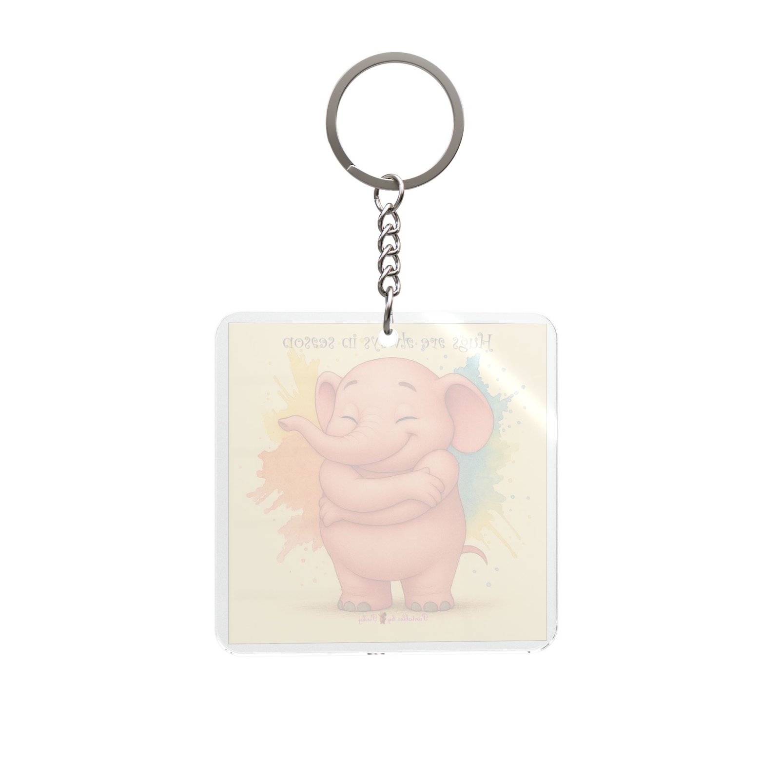 Pinky Hug Square Keychain - Image 2